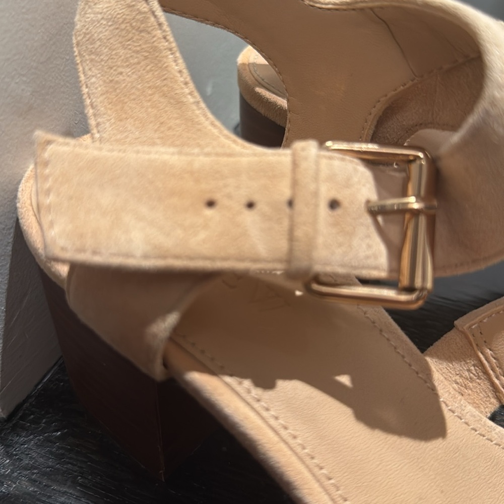 Jcrew Summer Sandals with Heel in Cream Suede Size 8 Excellent Condition! - Picture 3 of 6
